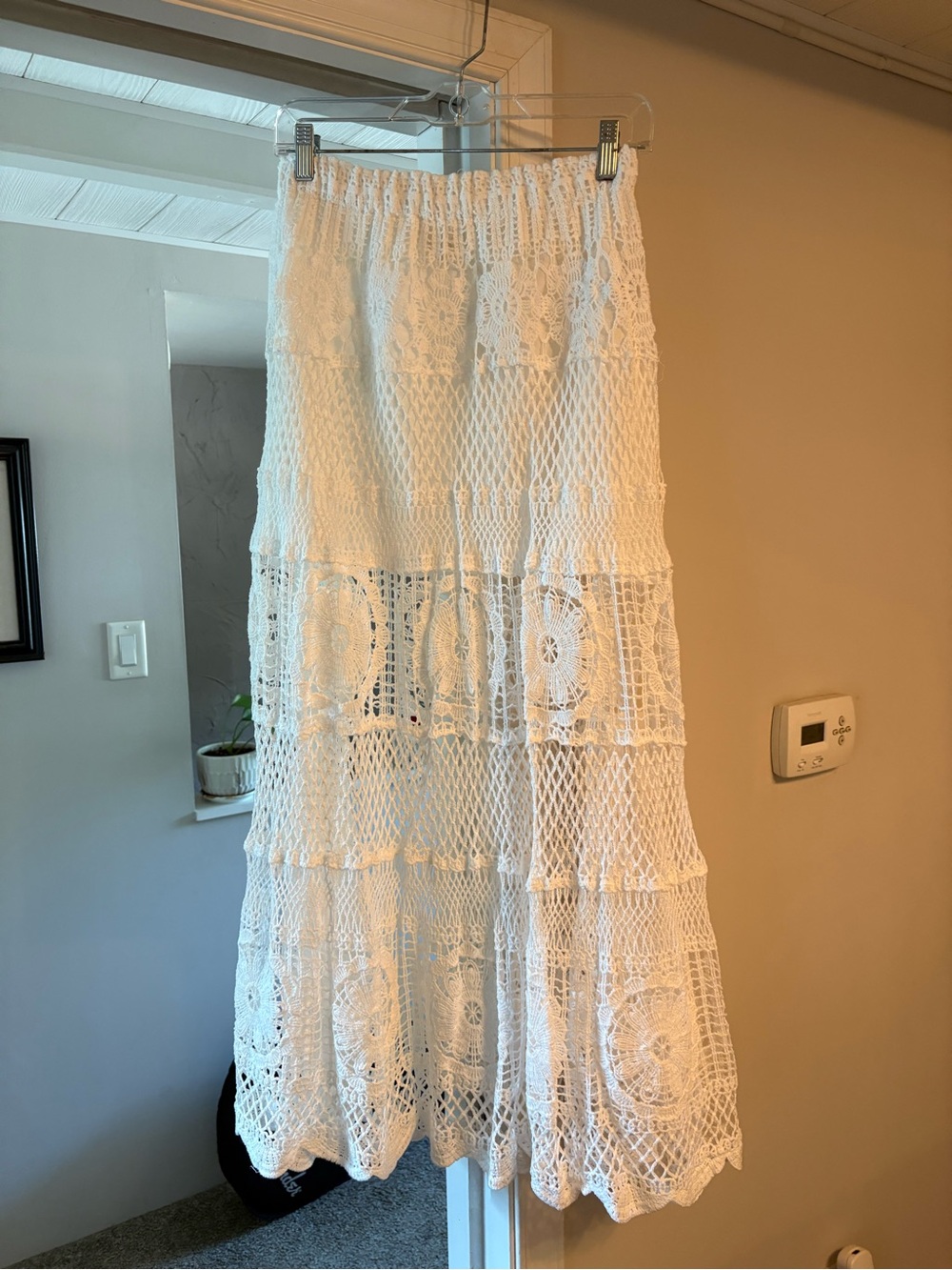 White Crochet Maxi Skirt - Elegant Boho Style